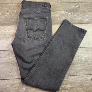 7 For All Mankind Mens Jeans 34x33 Button Fly Gray